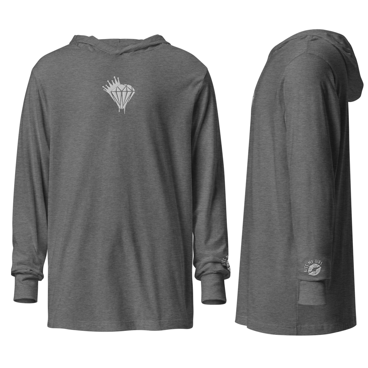 Drippin Diamond Embroidery Hooded Long-Sleeve Tee