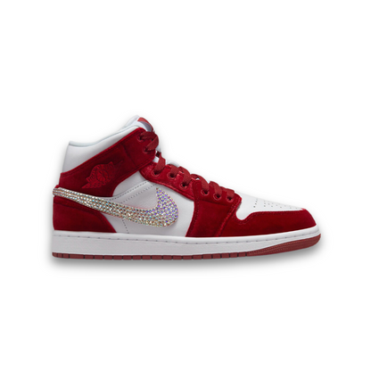 Women's Swarovski Air Jordan 1 Mid SE 'Red Velvet’