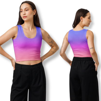 Women's Sunset Ombre Cotton Crop Top