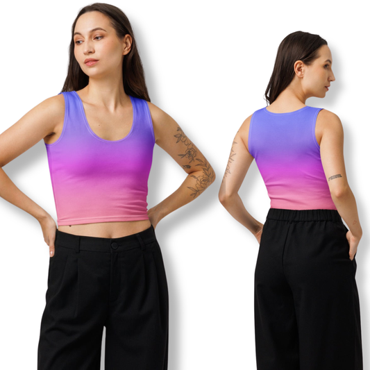 Women's Sunset Ombre Cotton Crop Top