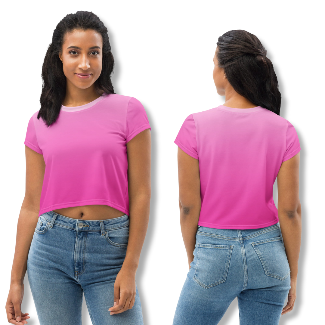 Women's Hyper Pink Gradient Crop Tee