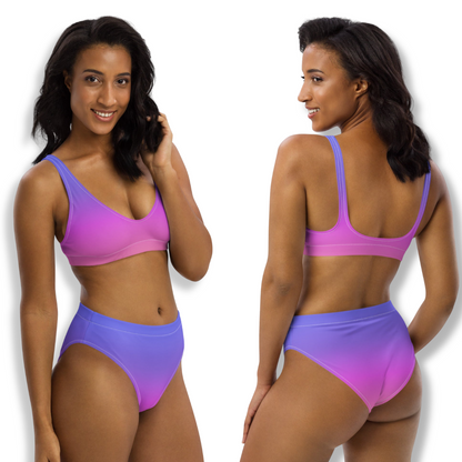 Women's Sunset Ombre Recycled High-Waisted Bikini