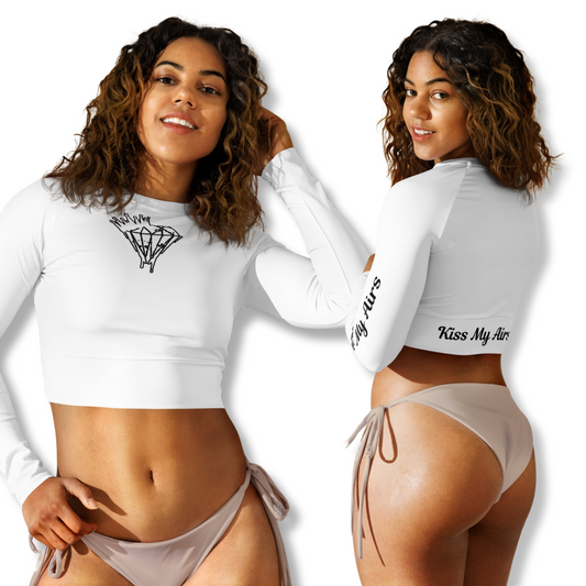 Women's Drippin Diamond Long-Sleeve Crop Top