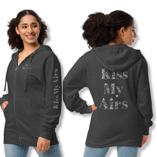 Women's Laced Up Fleece Zip Up Hoodie