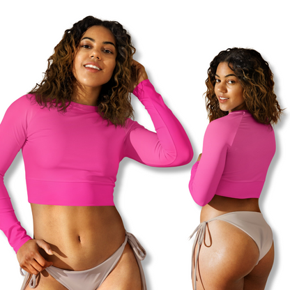 Women's Gradient Long-sleeve Crop Top