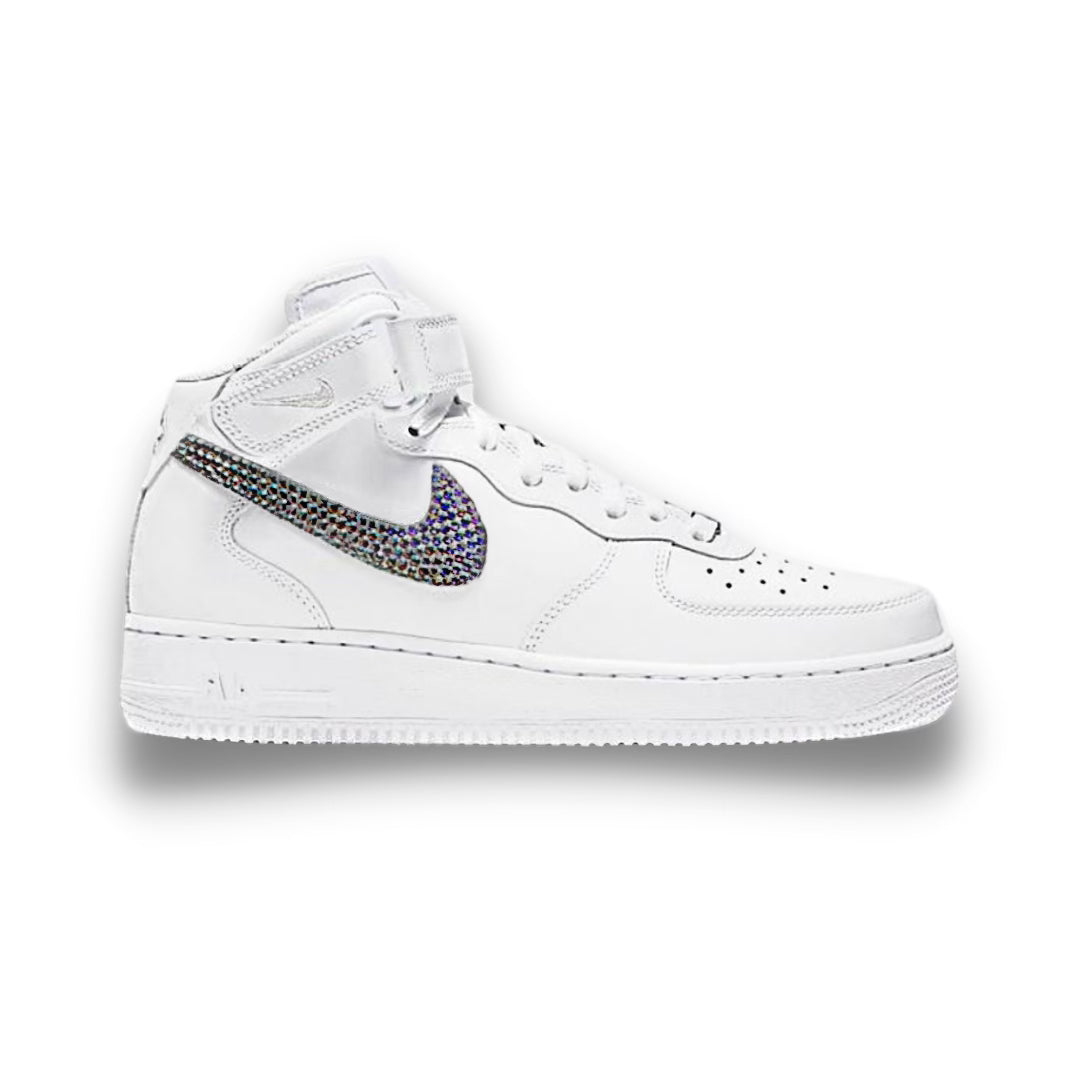 Nike Air Force 1 Mid 'Triple White' (GS) - Drippin Diamonds Designs