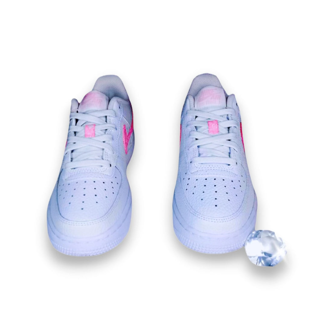 Nike Air Force 1 Low 'White Pink Foam' (GS) - Drippin Diamonds Designs