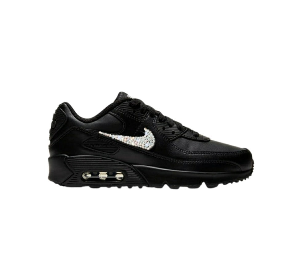 Nike Air Max 90 LTR 'Triple Black' (GS) - Drippin Diamonds Designs