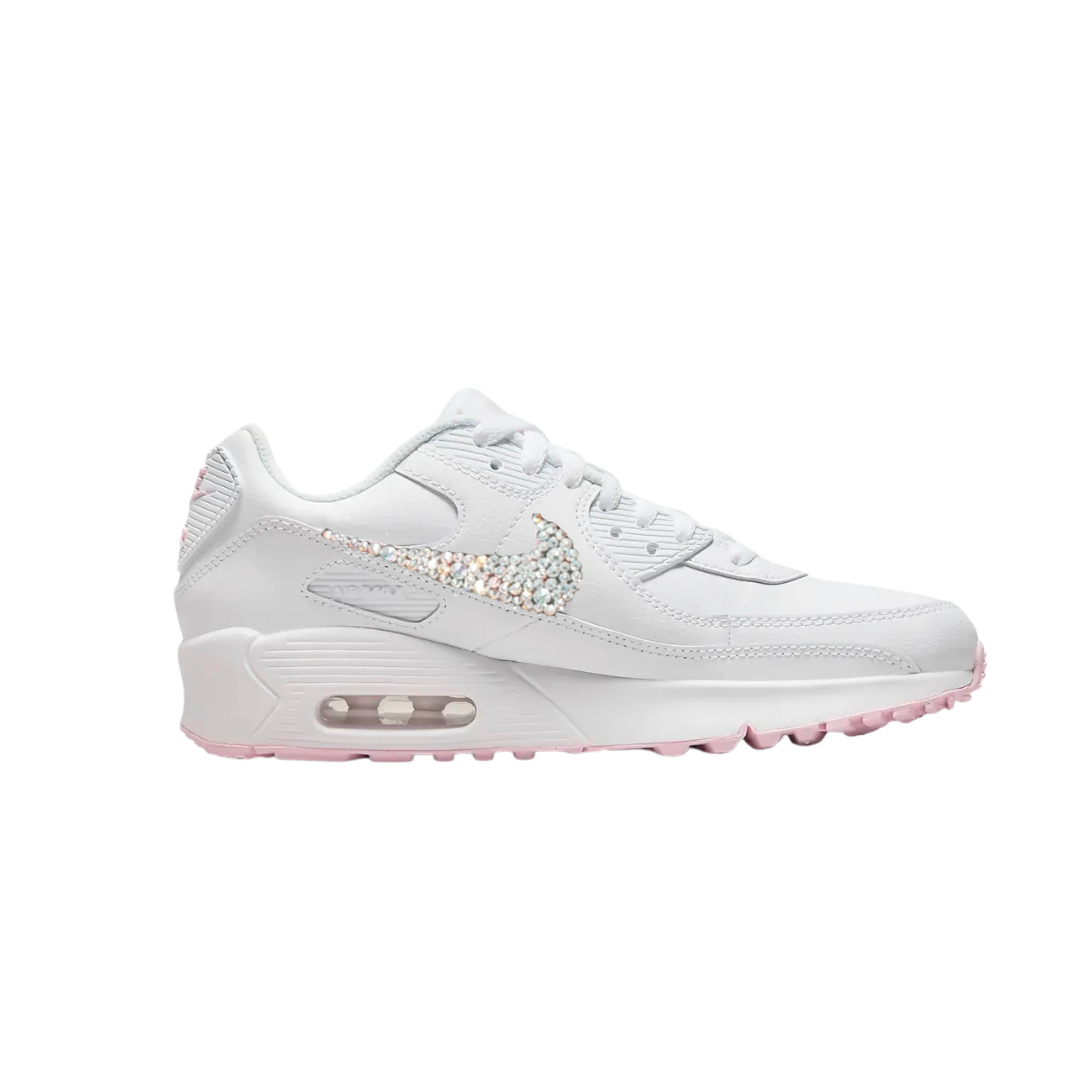 Nike Air Max 90 LTR 'White Pink Foam' (GS) - Drippin Diamonds Designs