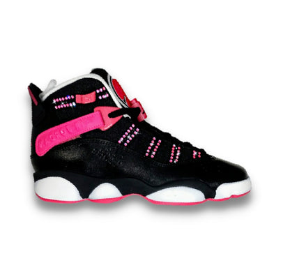 Air Jordan 6 Rings 'Black Hyper Pink' (GS) - Drippin Diamonds Designs