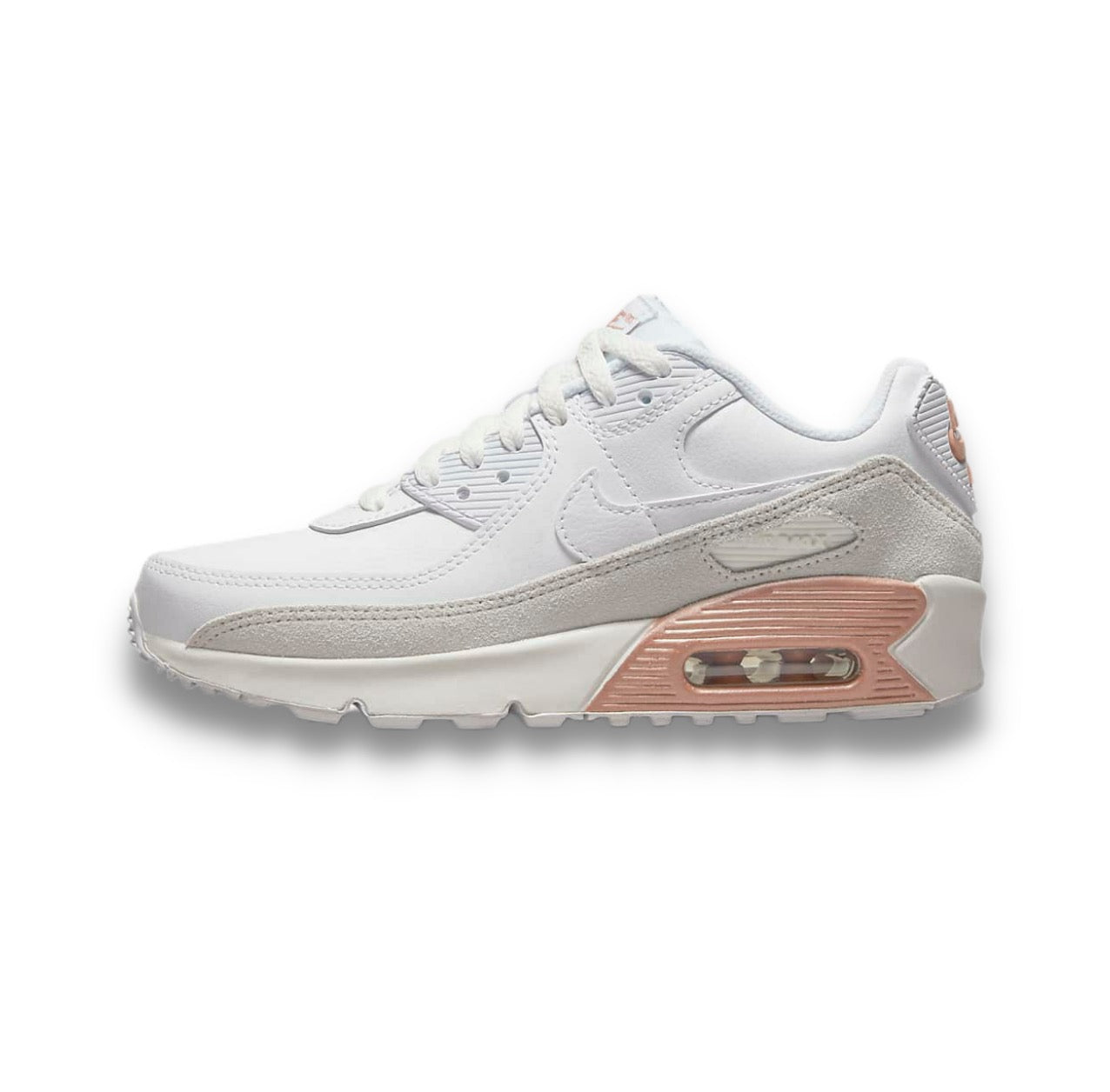 Nike Air Max 90 LTR 'White Metallic Red Bronze' (GS) - Drippin Diamonds Designs