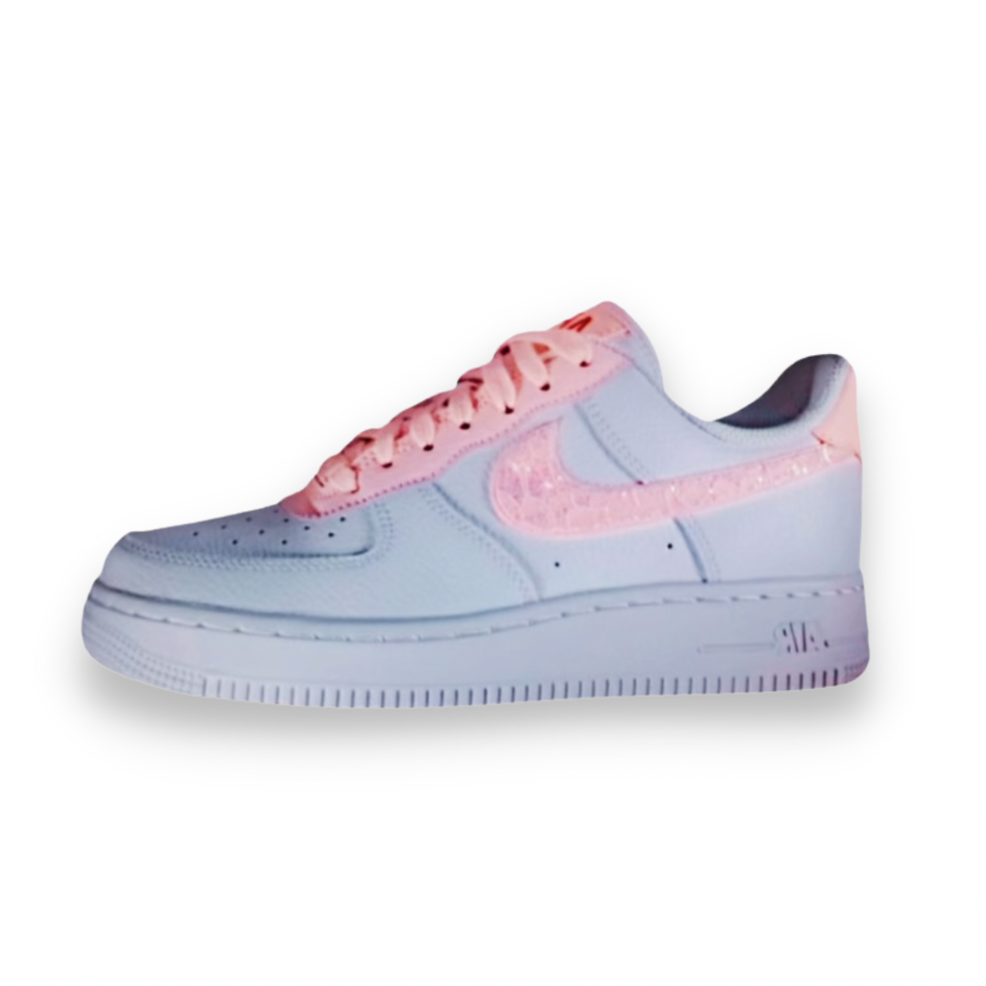 Nike Air Force 1 Low '07 'White Coral Lace Sequin' (WMNS) - Drippin Diamonds Designs