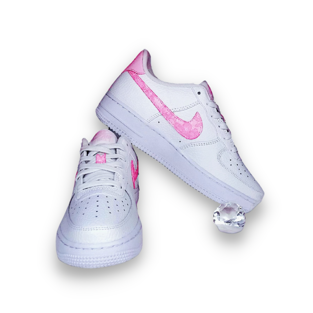 Nike Air Force 1 Low 'White Pink Foam' (GS) - Drippin Diamonds Designs