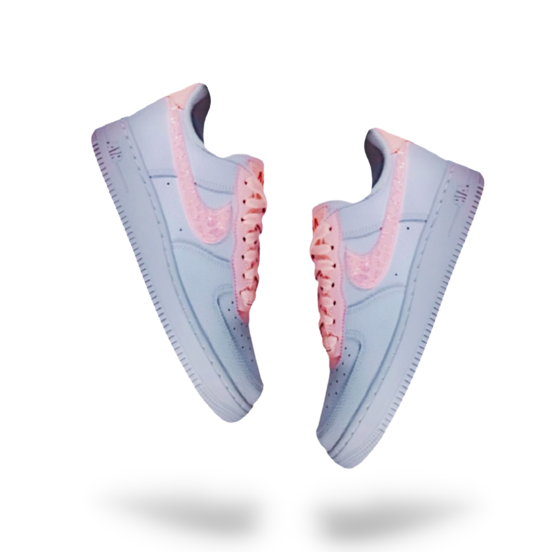 Nike Air Force 1 Low '07 'White Coral Lace Sequin' (WMNS) - Drippin Diamonds Designs